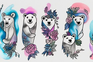polar bear and two cubs tattoo idea