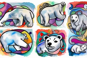 polar bear and two cubs tattoo idea