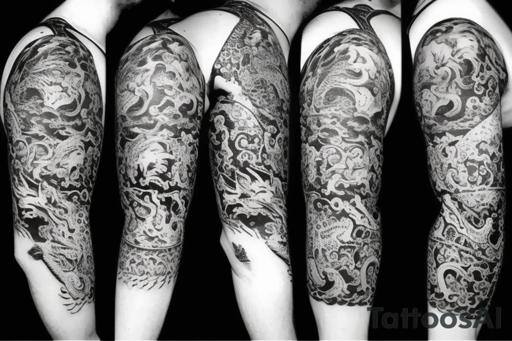 Dragon holding a crown and a sphere tattoo idea