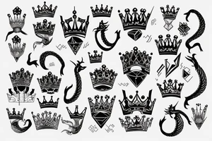 Dragon holding a crown tattoo idea