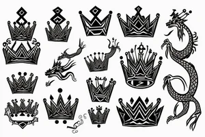 Dragon holding a crown tattoo idea