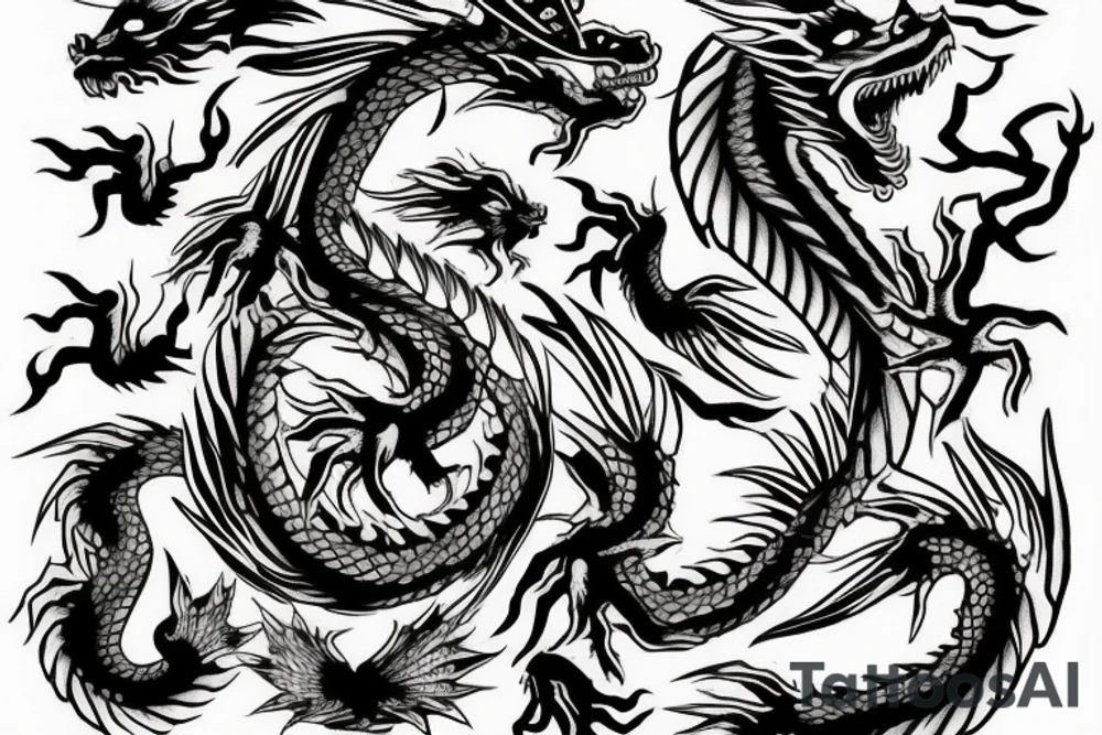 Dragon holding a crown tattoo idea