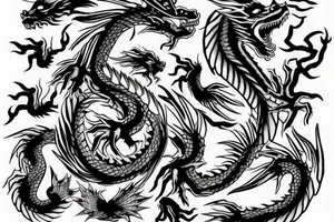 Dragon holding a crown tattoo idea