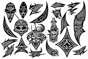 long trident tattoo idea