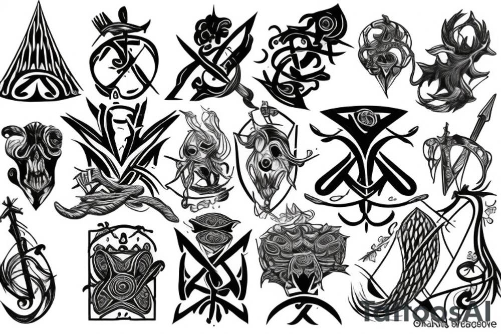 long trident tattoo idea