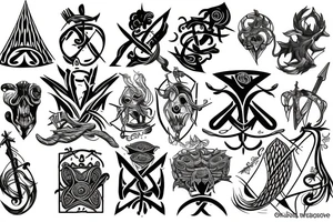 long trident tattoo idea