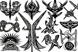 long trident tattoo idea