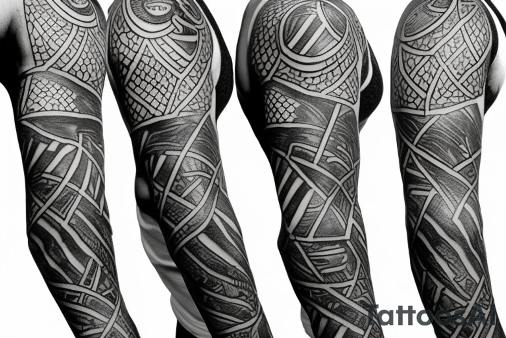 inner bicep Black and grey half arm sleeve with Egyptian isis tattoo idea inner bicep Black and grey half arm sleeve with Egyptian isis tattoo idea