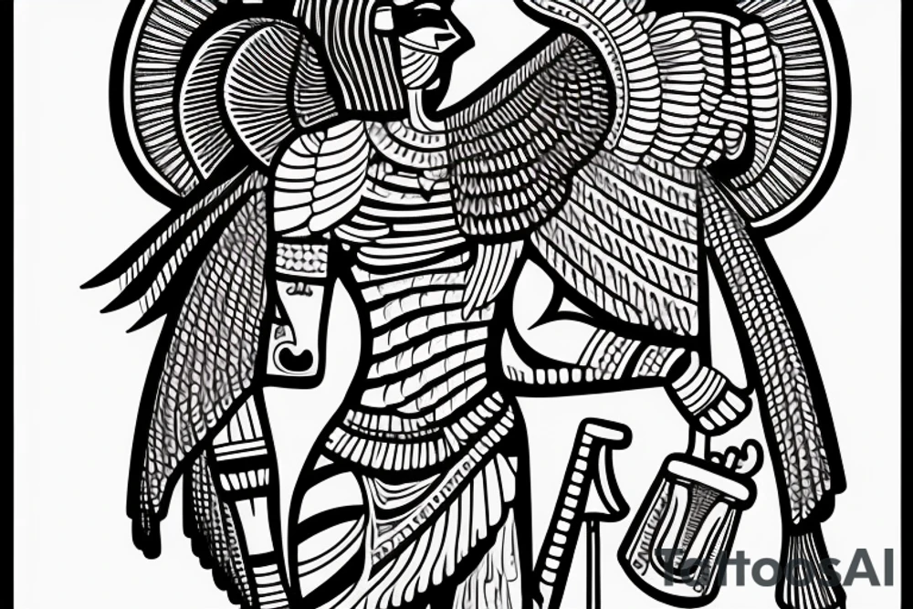 inner bicep Black and grey egyptian
isis god of love tattoo idea
