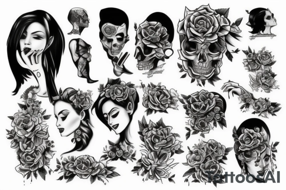 Full back and leg tattoo idea