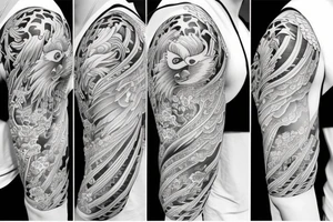 phoenix full sleeve tattoo idea