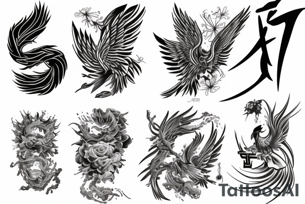 phoenix full sleeve tattoo idea