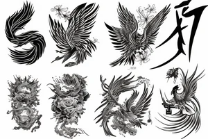 phoenix full sleeve tattoo idea