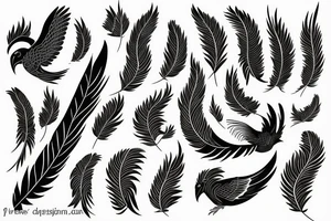 phoenix with long feathers tattoo idea