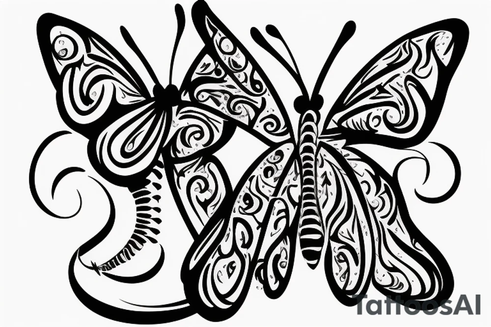 a fishhook with a butterfly on the tip tattoo idea