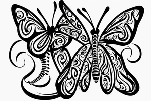 a fishhook with a butterfly on the tip tattoo idea