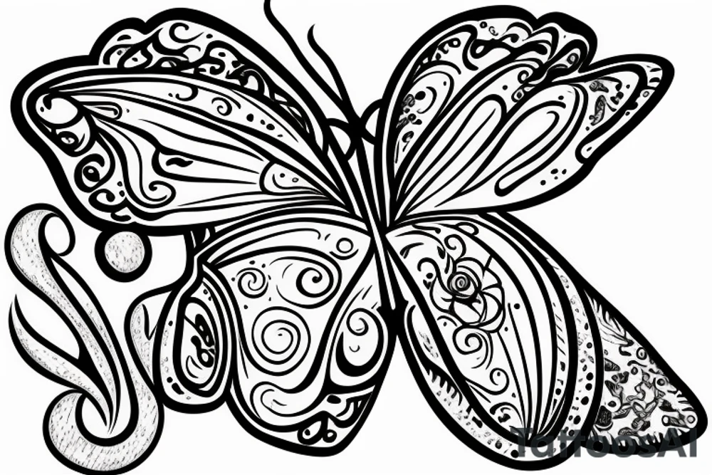 a fishhook with a butterfly on the tip tattoo idea