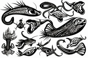 a fishhook with buttferflies tattoo idea