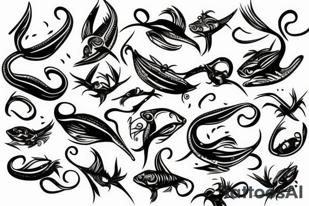 a fishhook with buttferflies tattoo idea