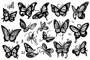 a fishhook with butterflies tattoo idea