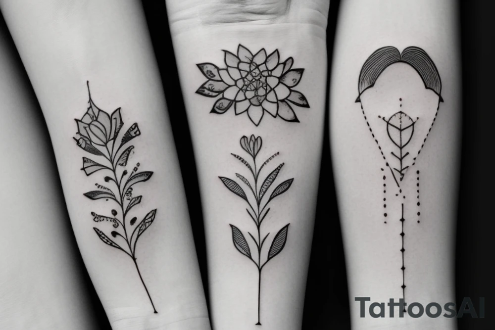 mother daughter matching tattoo idea