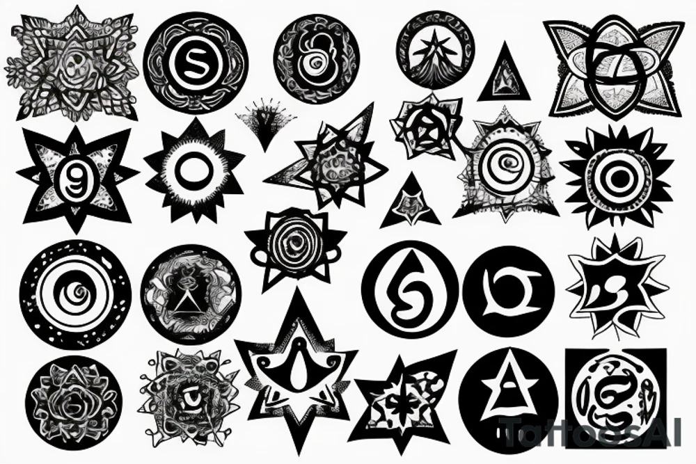 Stars, epiphany, 8, chakras, infinity tattoo idea