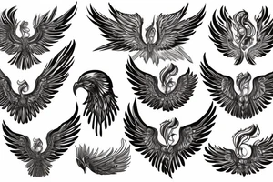 Wings spread Phoenix back tattoo tattoo idea
