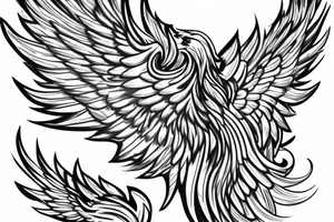 Wings spread Phoenix back tattoo tattoo idea
