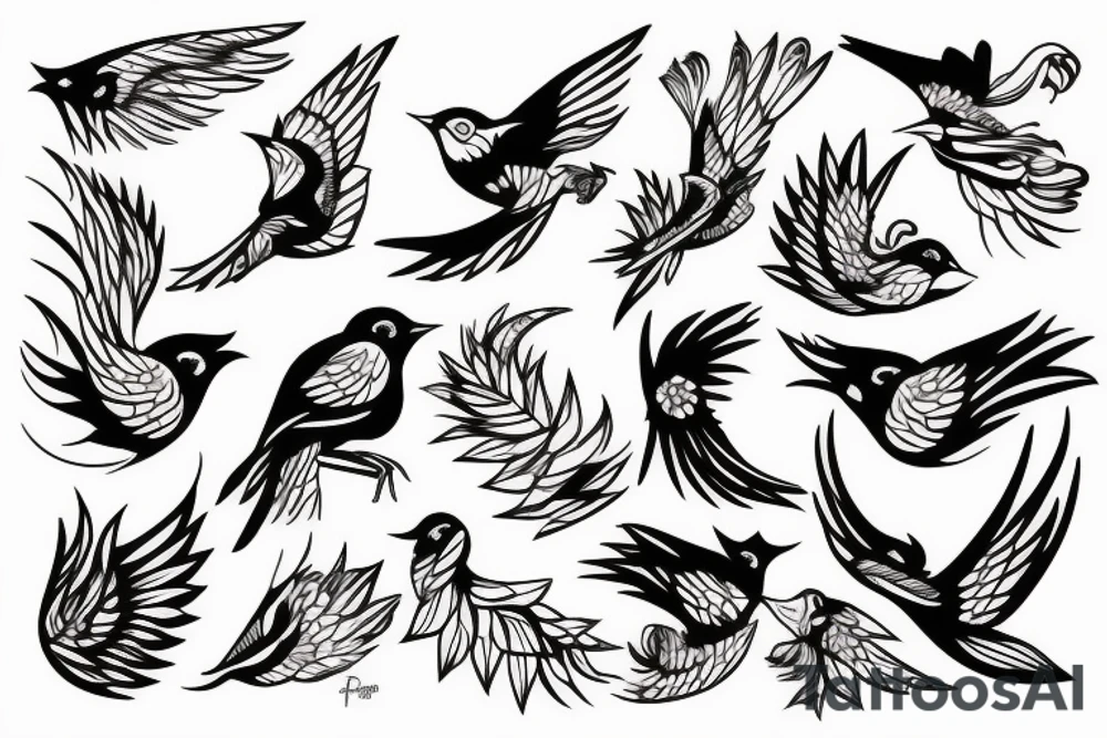 A bird on fire tattoo idea