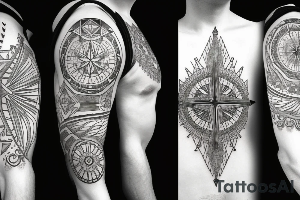 Phoenix, compass for arm tattoo idea
