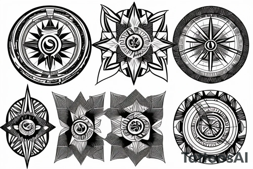 Phoenix, compass tattoo idea