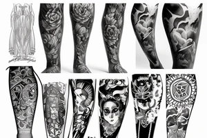 Leg sleeve tattoo idea