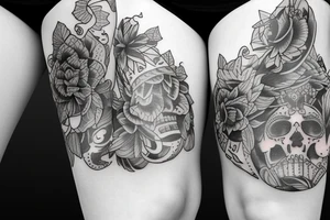 leg sleeve with Las Vegas tattoo idea