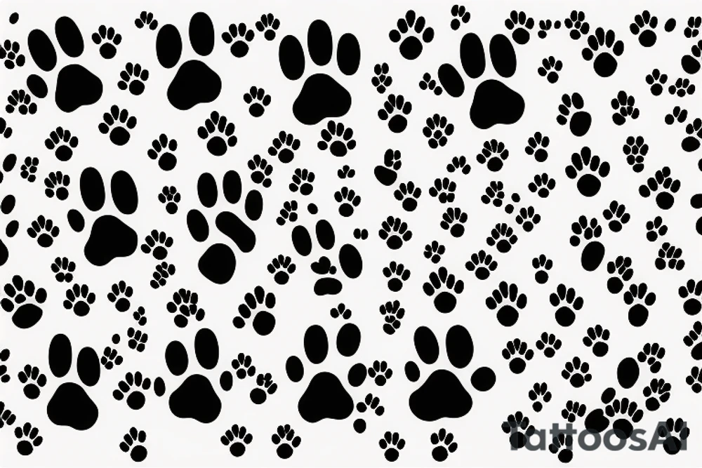 Paw prints love dog tattoo idea