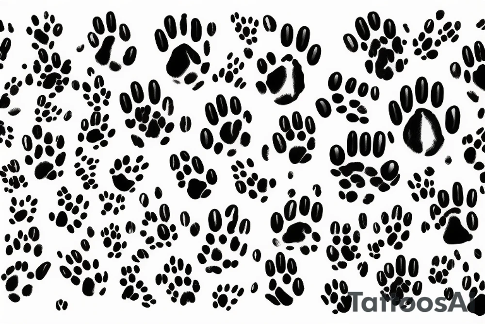 Paw prints love dog tattoo idea