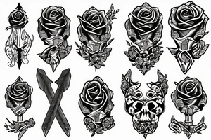 Dagger with rose tattoo idea