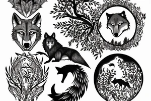 wolf in the forest tattoo idea