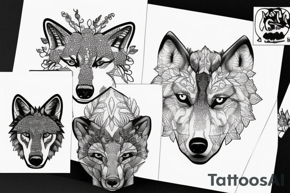 wolf in the forest tattoo idea