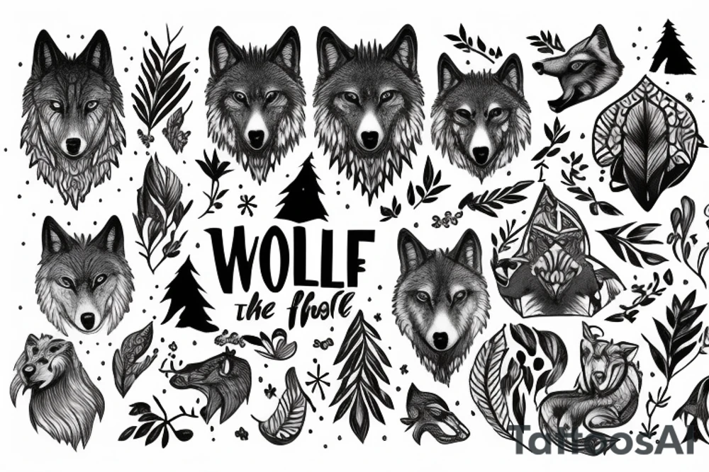 wolf in the forest tattoo idea