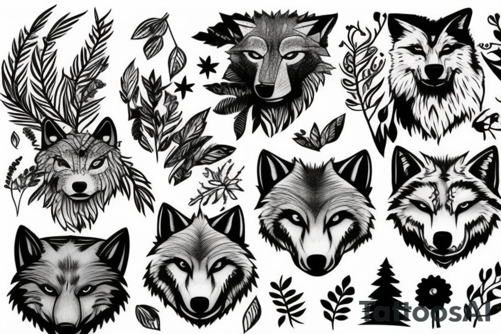 wolf in the forest tattoo idea