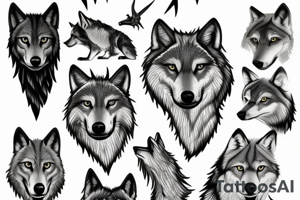 wolf in the forest tattoo idea