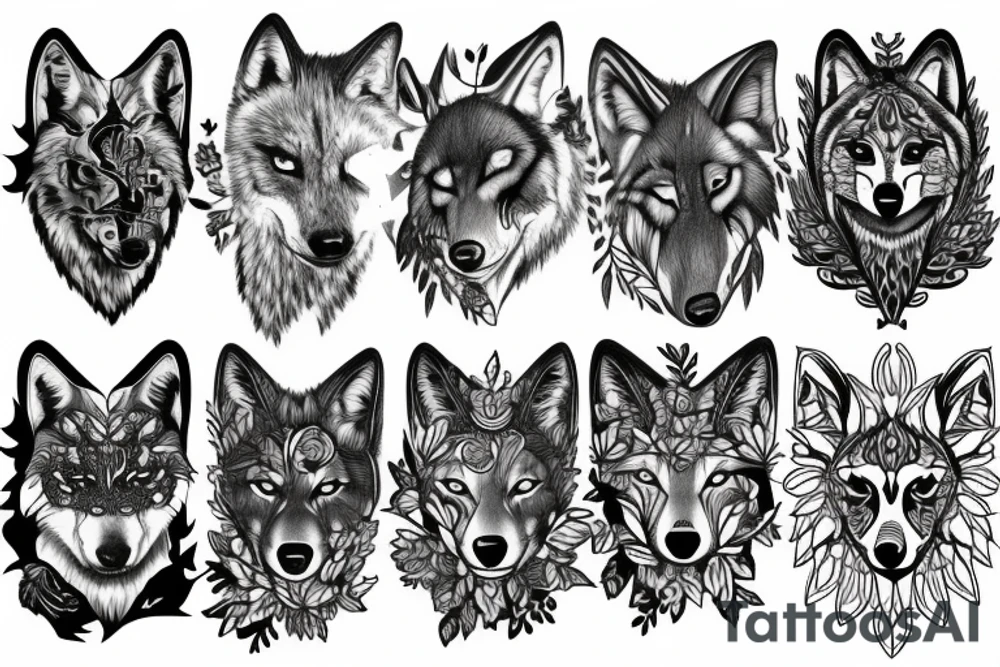 wolf in the forest tattoo idea