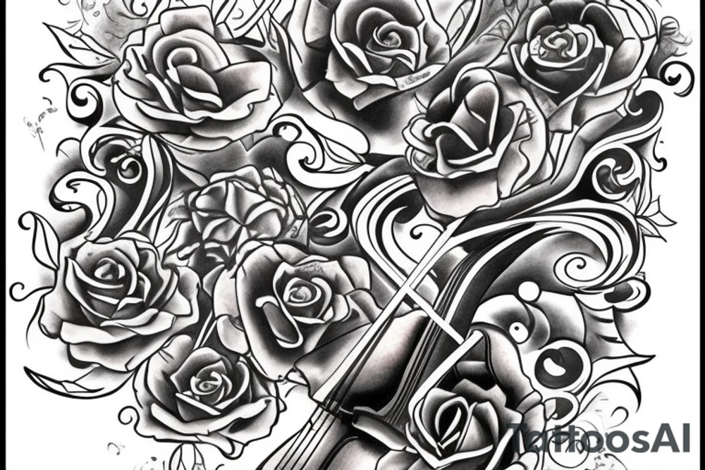 Add on to a violin tattoo that I already have. tattoo idea