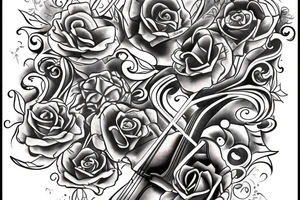Add on to a violin tattoo that I already have. tattoo idea