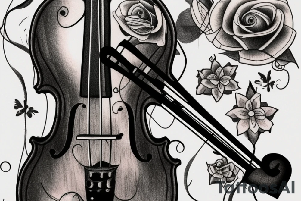 Add on to a violin tattoo that I already have. tattoo idea