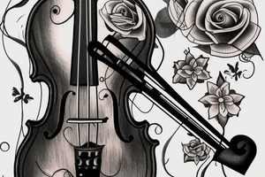 Add on to a violin tattoo that I already have. tattoo idea
