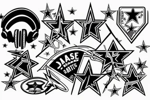 Fine line combining music and the Dallas cowboys tattoo idea