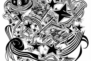 Fine line combining music and the Dallas cowboys tattoo idea