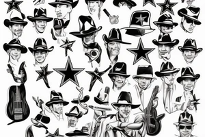 Fine line combining music and the Dallas cowboys tattoo idea