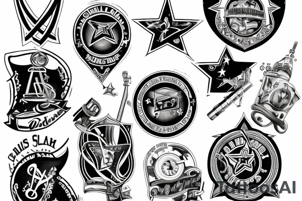 Forearm tattoo incorporating music and the dallas cowboys tattoo idea